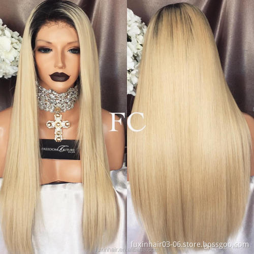 40 Inch Russian Blonde Weave Virgin Raw Straight Human Hair Machine Double Weft 613 Bundles